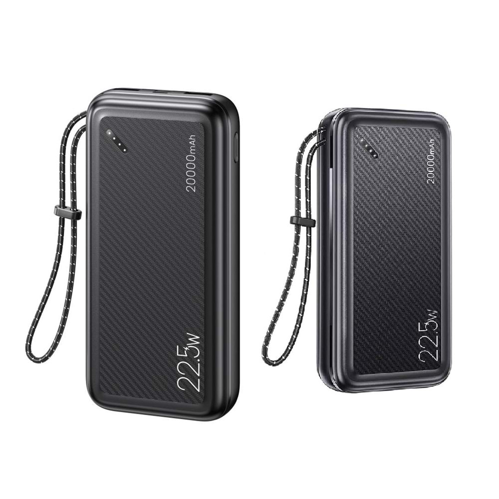 Usams US-CD168 20000mAh Powerbank QC3.0+PD Hızlı Şarj - Siyah
