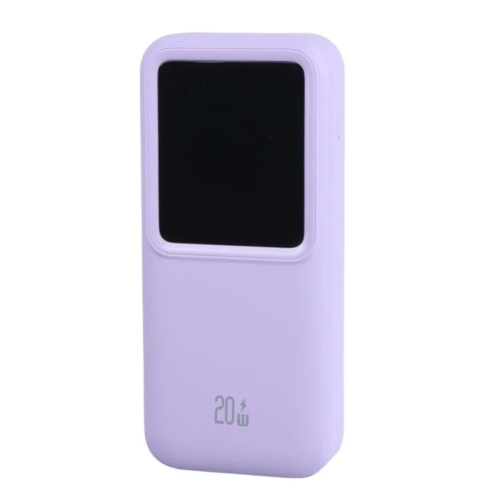 Usams Us-CD213 Power Bank 30000mAh Dijital Ekran Pd 20W+QC3.0 Hızlı Şarj Taşınabilir Powerbank - Mor