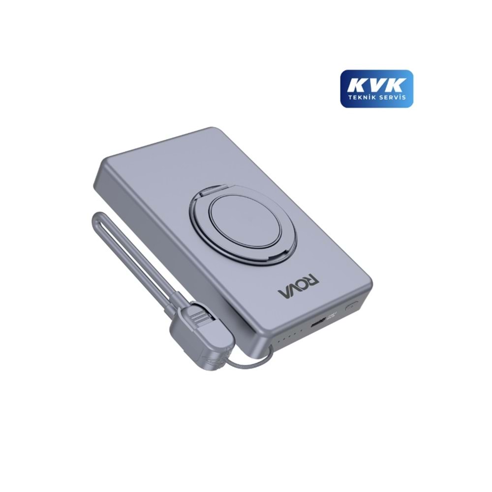 Rova RV-PWS630G 10.000mAh 20W Pd Hızlı Şarj Destekli Magsafe Kablosuz Powerbank - Gri