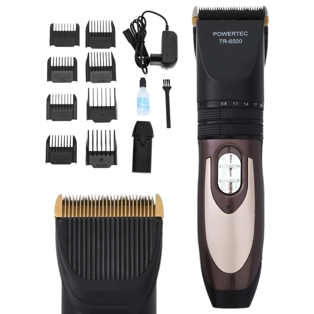 Powertec TR-6500 Yedek Bataryalı Şarjlı Profosyonel Tıraş Makinesi
