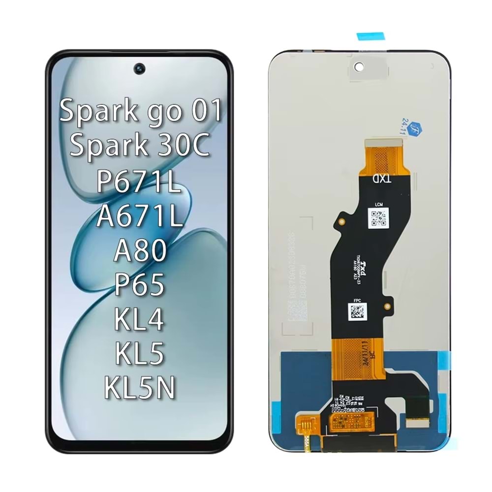 Tecno Spark 30c - Spark Go 1 - Spark Go 2 - Smart 9 - Smart 10 - Hot 60i - Hot 50i - Spark 40c Lcd Ekran Çıtasız