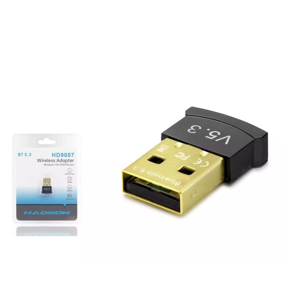 HADRON HD9007 USB Bluetooth Adaptör 5.3 - Siyah