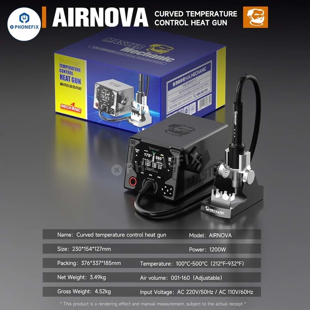 Mechanic AirNova 1200W Sıcak Hava İstasyonu