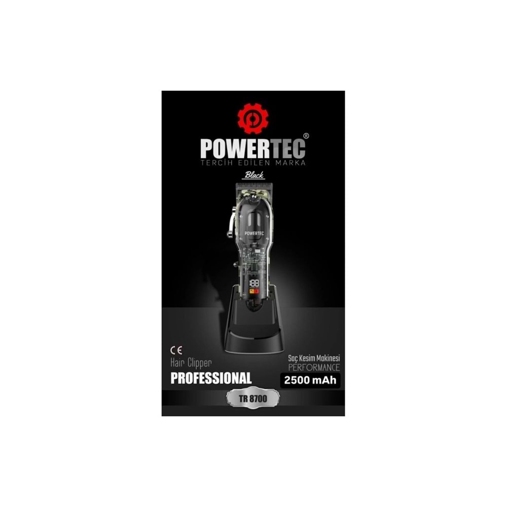 Powertec TR-8700 Saç Sakal Tıraş Makinesi (Black)