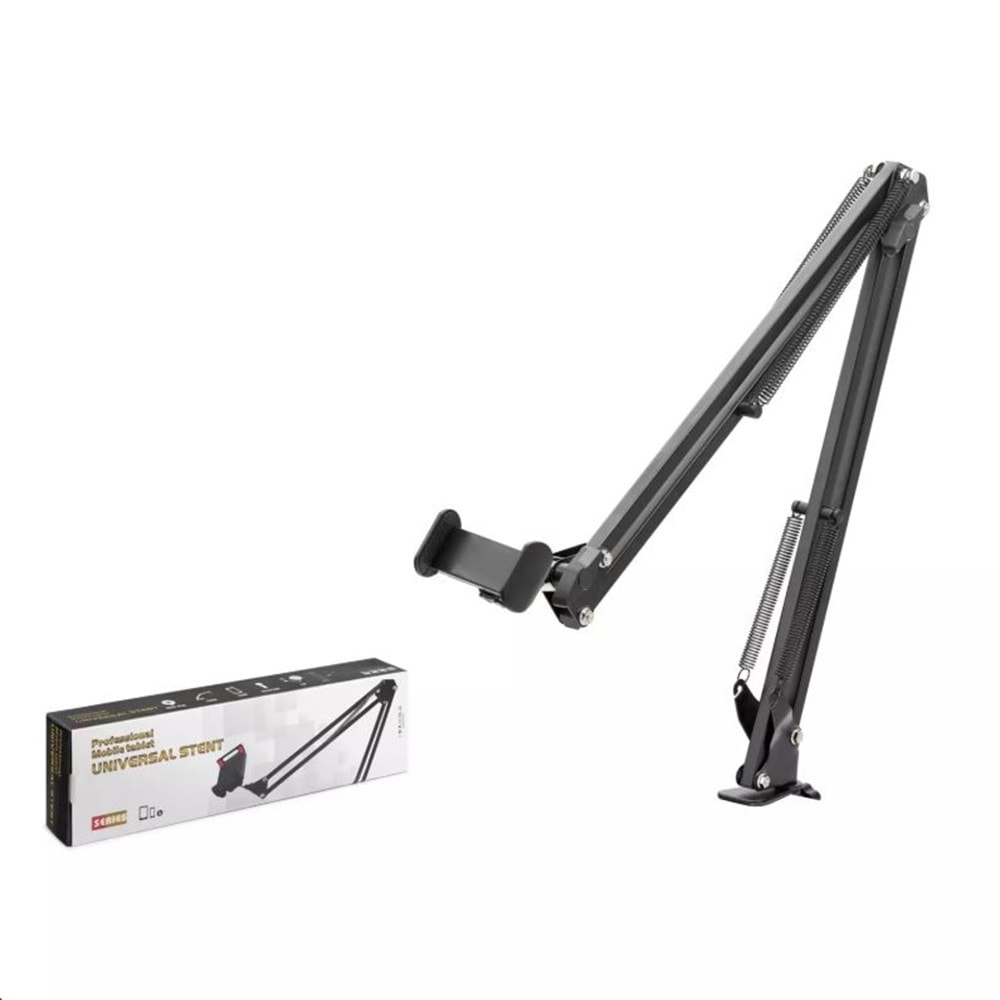 NODAR ND1051 Mafsallı Kollu Masa Kenarı Telefon ve Tablet Standı - Siyah