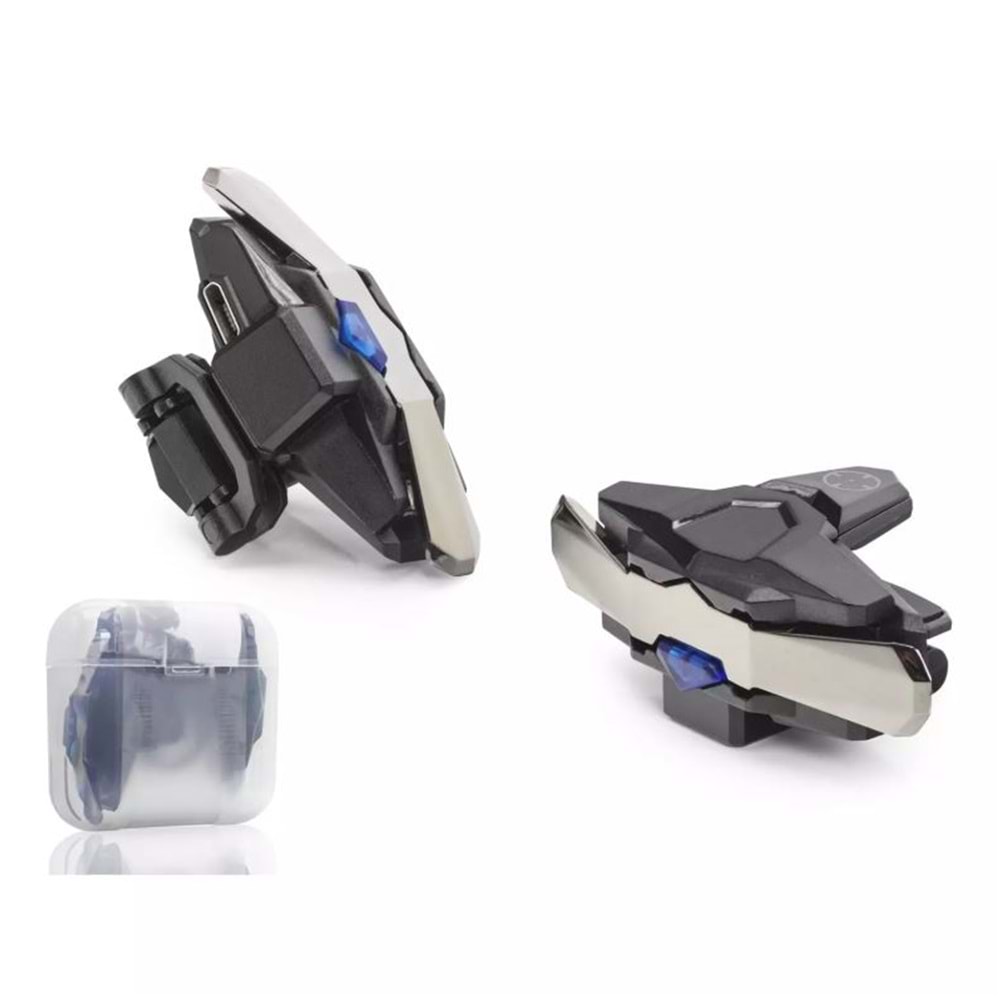 HADRON HDX3588 Nabız Atışlı Elektronik Mobil Oyun Tetiği L1 R1 Saniyede 52 Atış Ateş Butonu PUBG CoD Free Fire Uyumlu - Gri