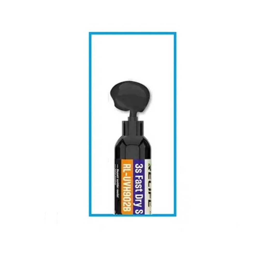 Relife Rl-Uvh902B 3s Hızlı Kuruyan Uv Flux Anakart / Bord Boyası 10cc - Siyah