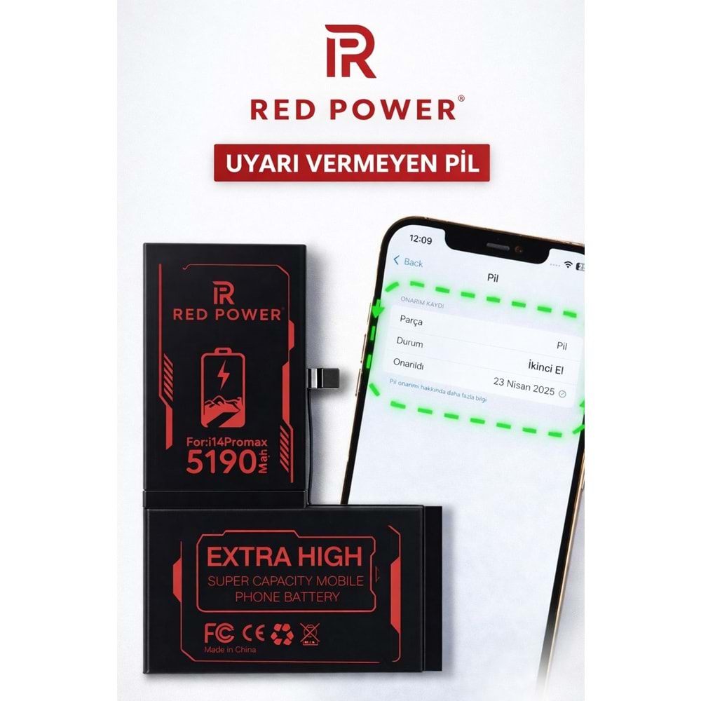 Red Power İphone 13 Pro Pil Batarya Uyarı vermez ( İkinci El Yazar )