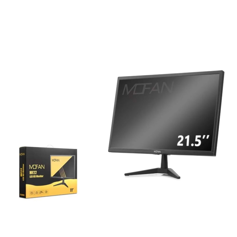 MOFAN MF 21.5 İnç LED HD MonitörHoparlörlü HDMI + VGA 75Hz 1680x1050 -Siyah