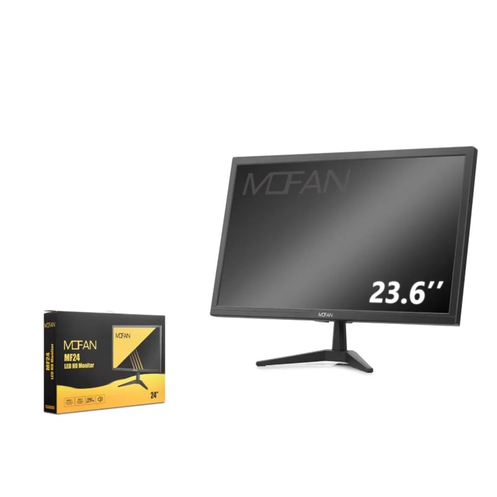 MOFAN MF 23.6 İnç LED HD Monitör Hoparlörlü HDMI + VGA 75Hz 1920x1080 - Siyah