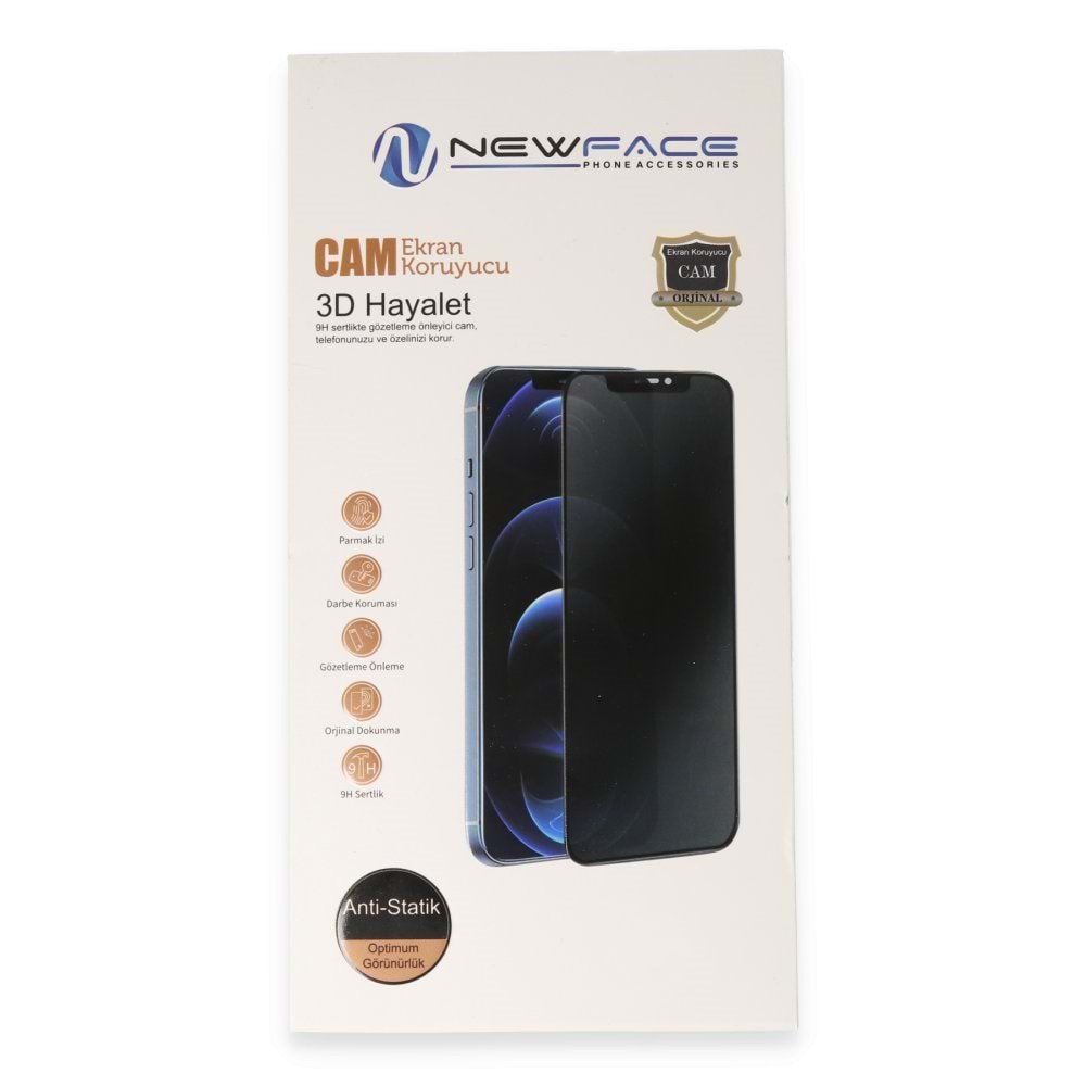 Newface Xiaomi Redmi Note 15 Pro 5G 3D Antistatik Hayalet Cam Ekran Koruyucu - Siyah