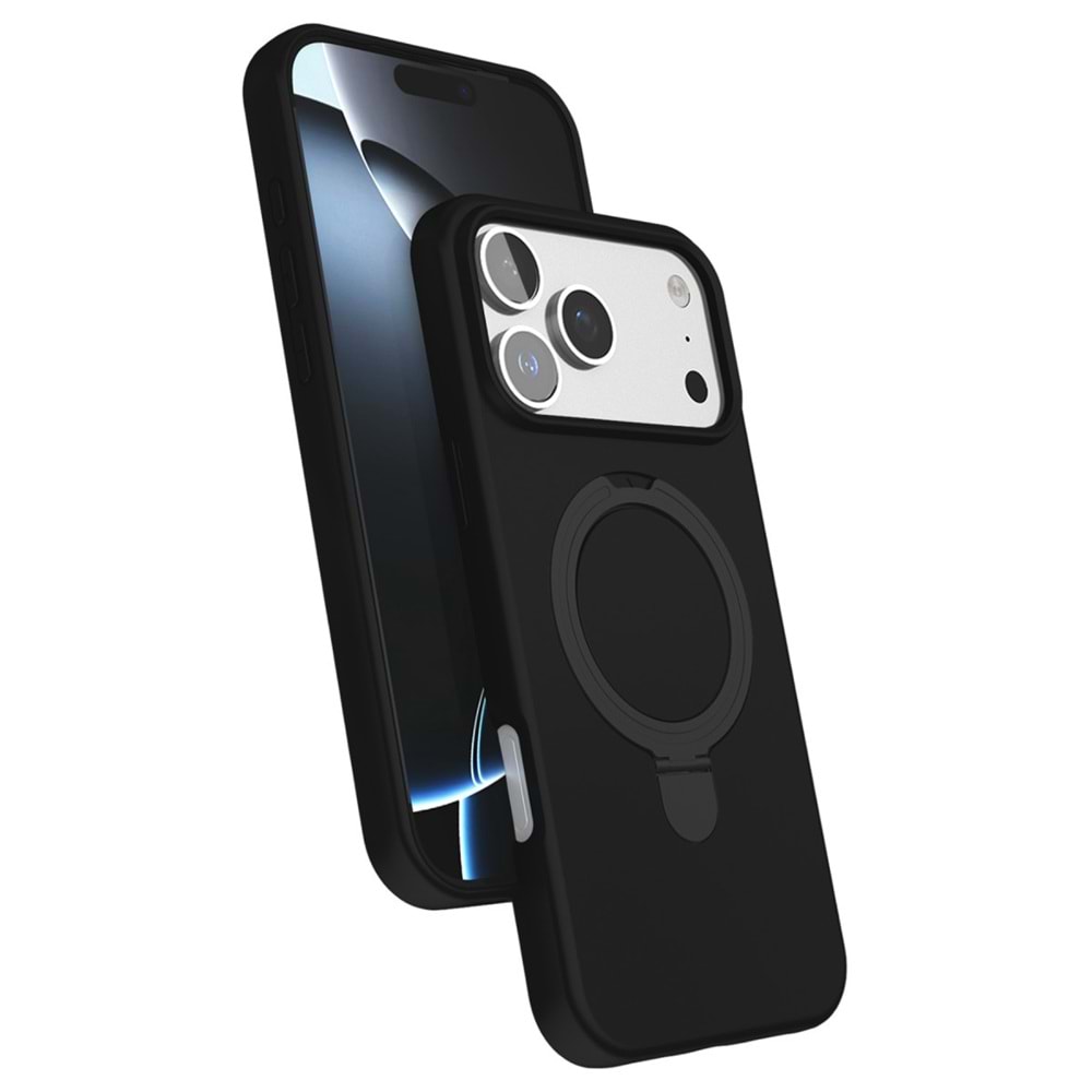Newface Apple iPhone 17 Pro Regal Magsafe Standlı Kapak - Siyah