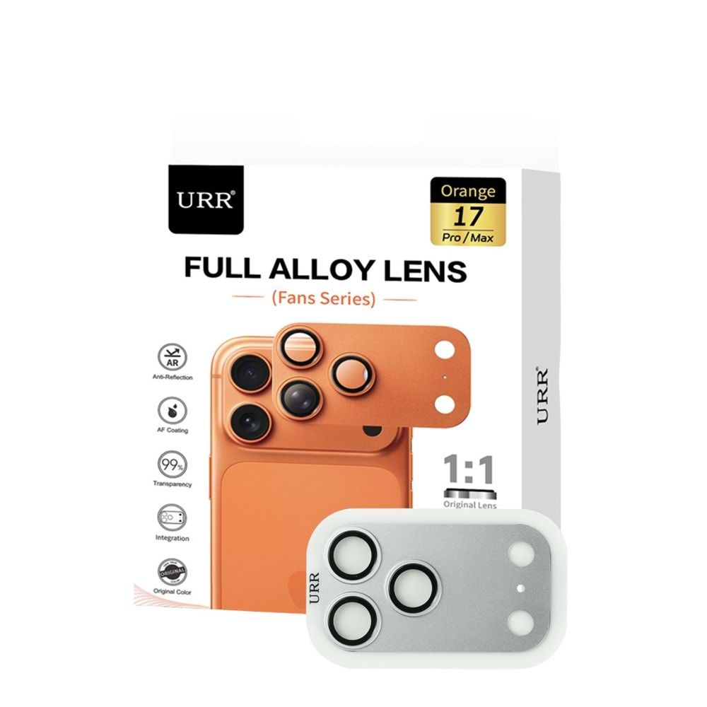 URR Apple iPhone 17 Pro Max Fans Series Full Alloy Kamera Lens Koruyucu - Silver