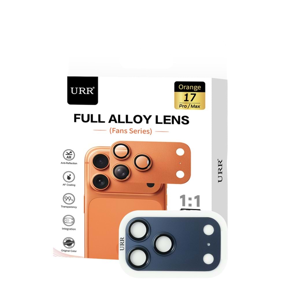 URR Apple iPhone 17 Pro Fans Series Full Alloy Kamera Lens Koruyucu - Lacivert