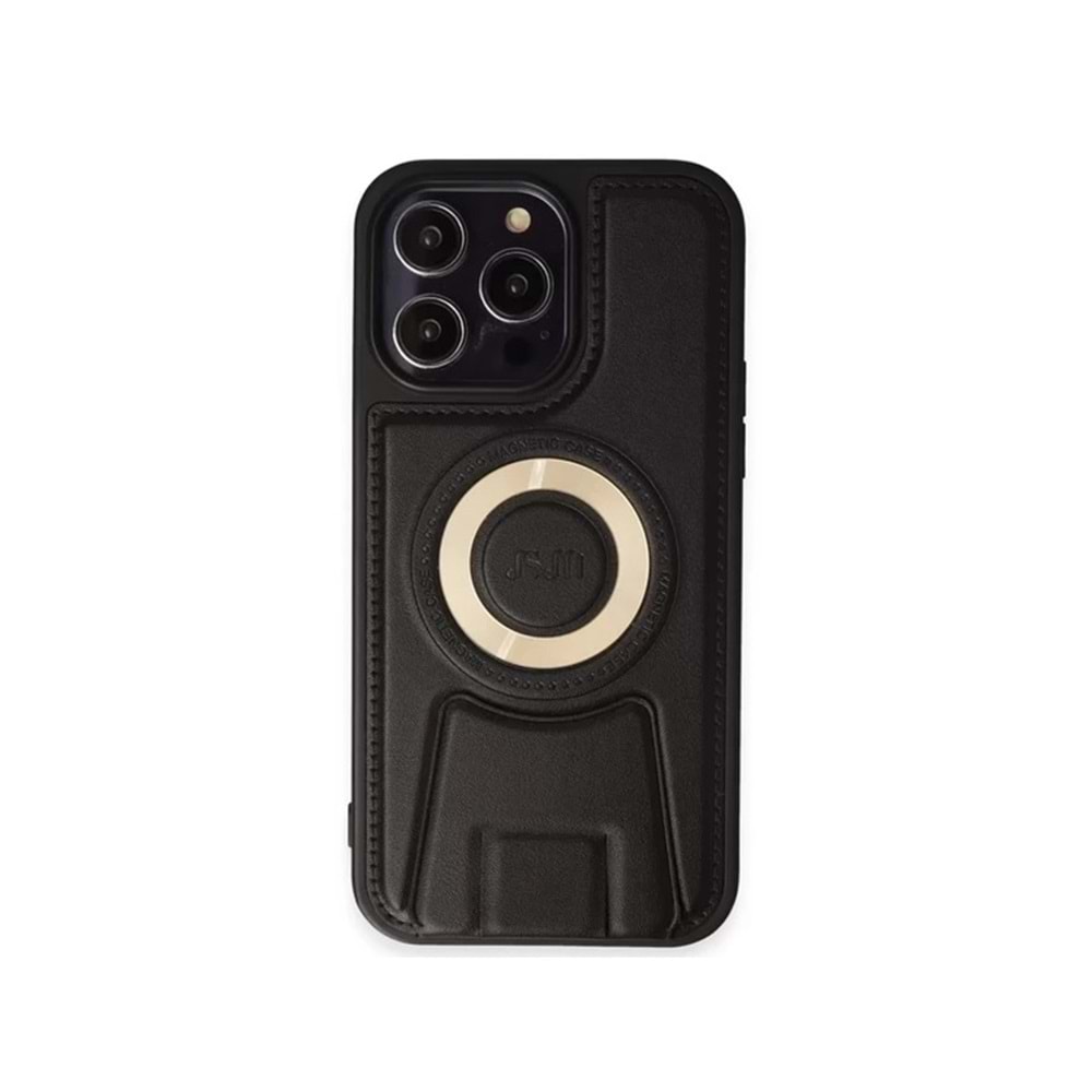 Newface Apple iPhone 13 Pro Max Kılıf Merkür Magneticsafe Standlı Kapak - Black