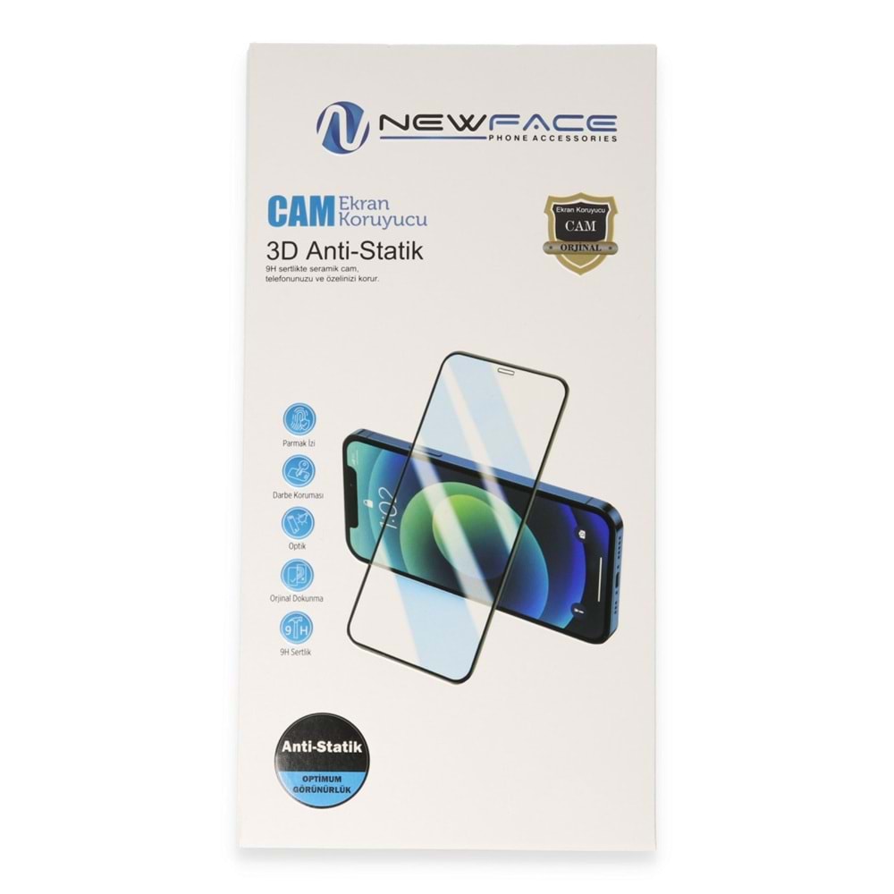 Newface Xiaomi Redmi 15C 4G 3D Antistatik Cam Ekran Koruyucu - Siyah