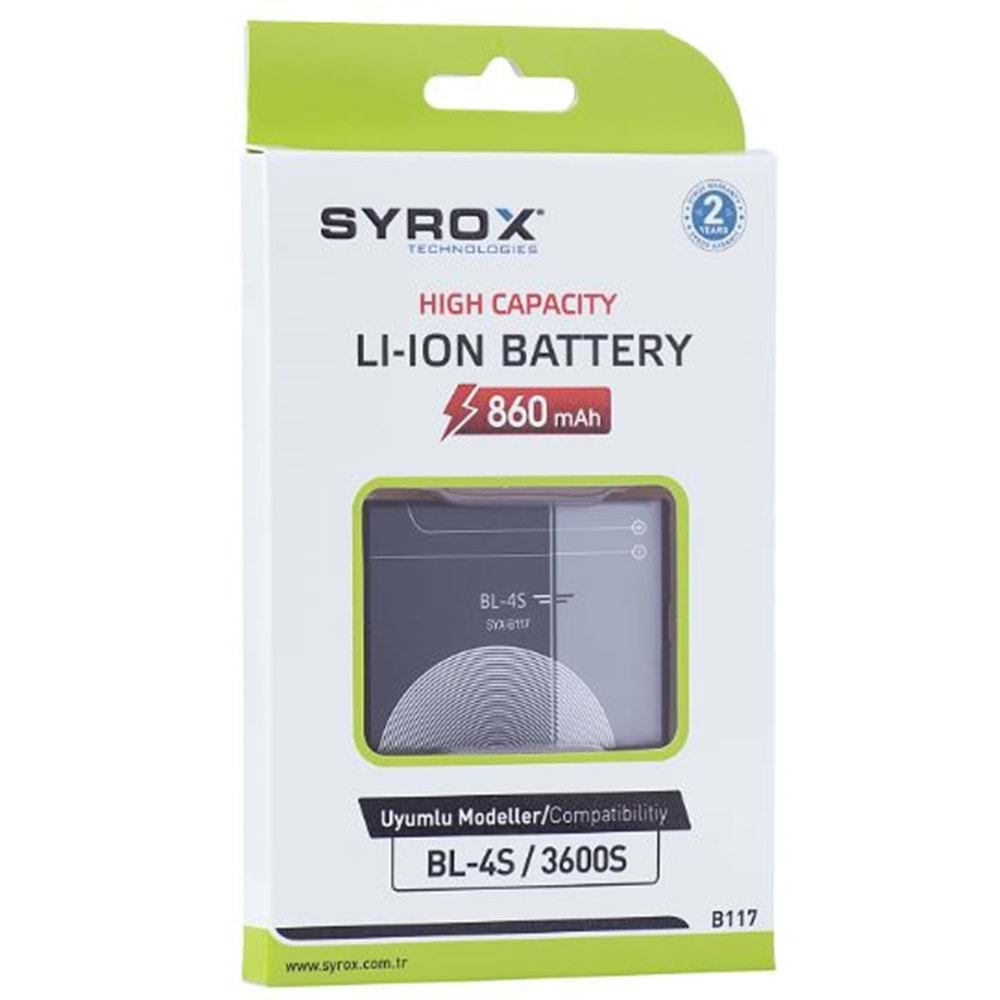 Syrox Nokia Bl- 4S / 3600S Batarya B117