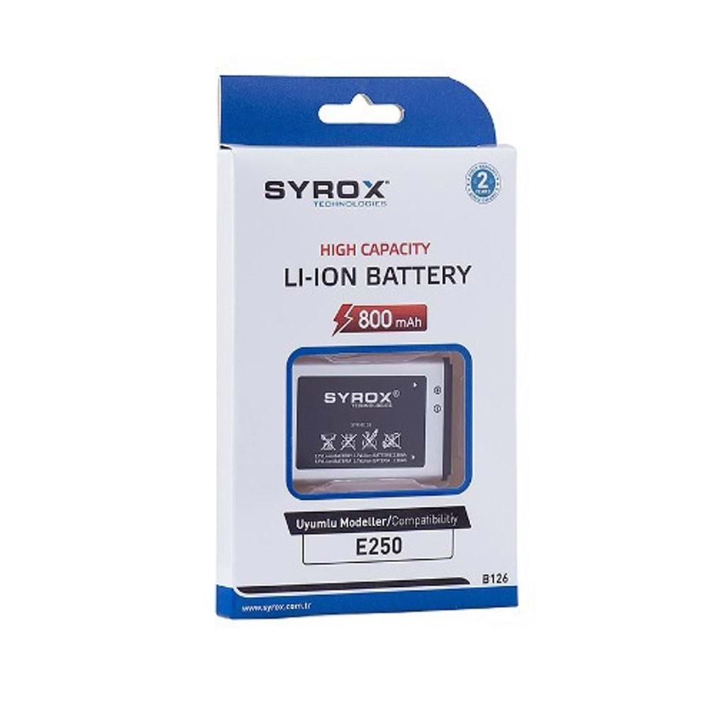 Syrox Samsung E250 Batarya B126