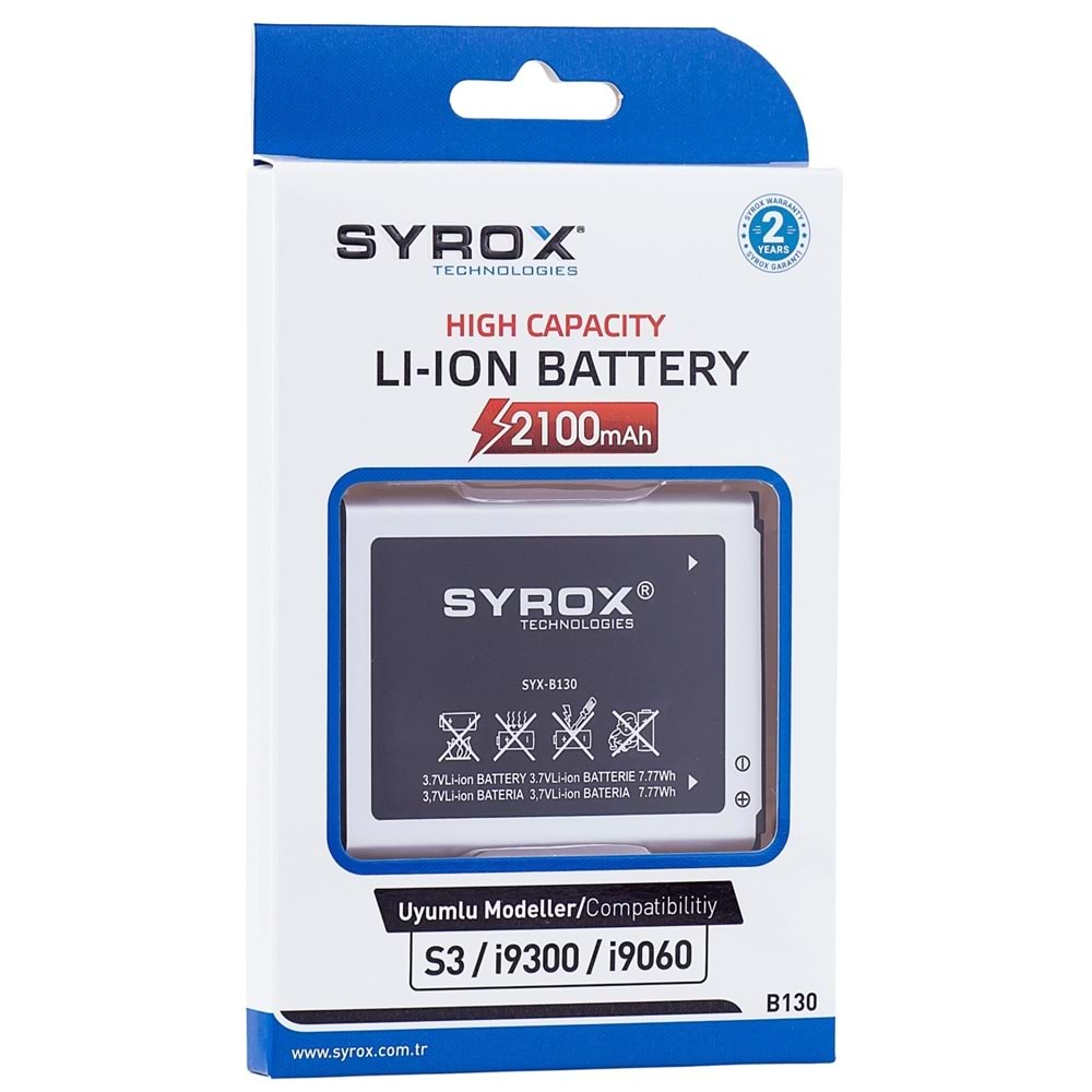 Syrox Samsung S3/9300 - 9060 Batarya B130