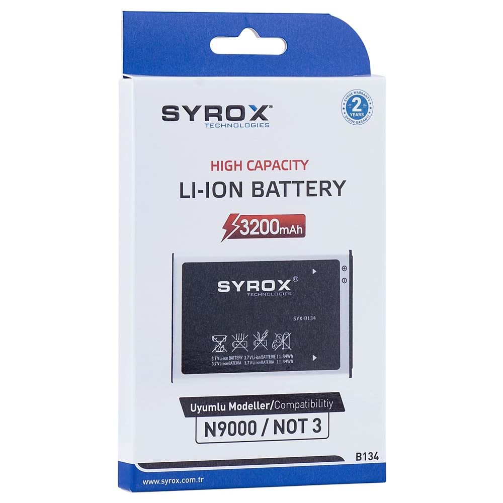 Syrox Samsung Note 3 Batarya B134