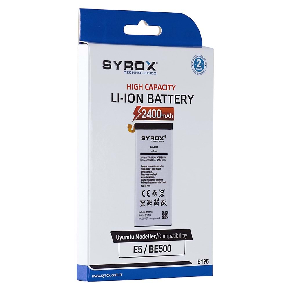 Syrox Samsung E5 Batarya B195