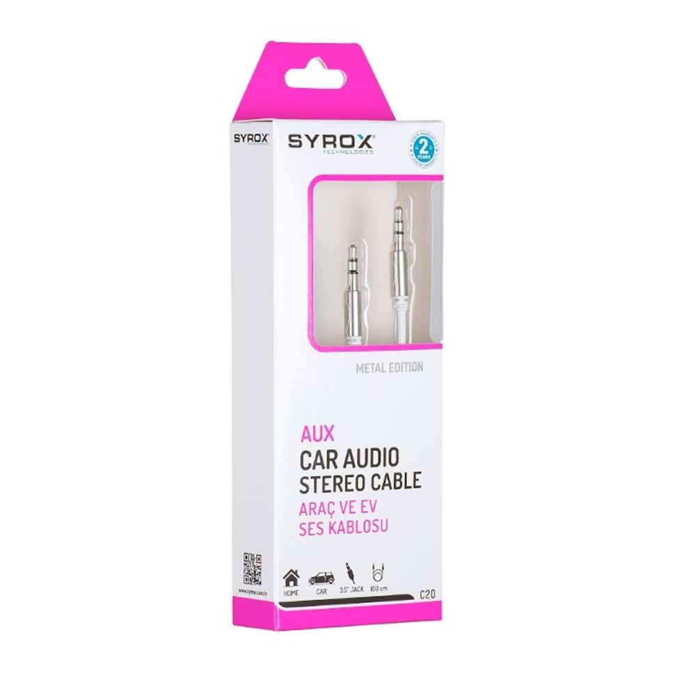 Syrox 1M Aux Araç & Ev Ses Kablosu C20