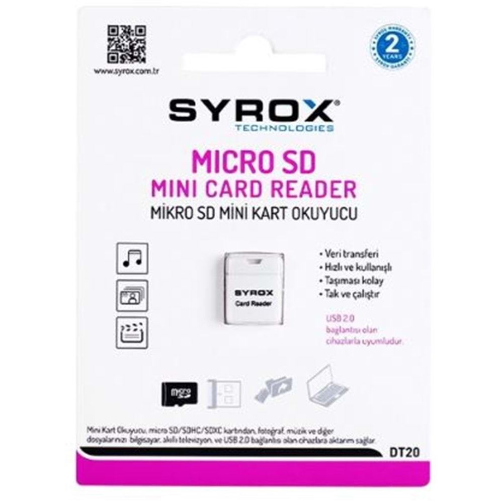 Syrox Micro Sd Mini Kart Okuyucu Dt-20