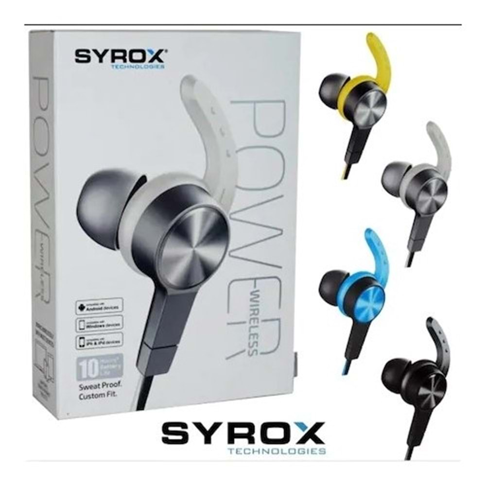 Syrox Bluetooth ( Kablosuz ) Mıknatıslı Kablosuz Kulakiçi Kulaklık S32 - Gri