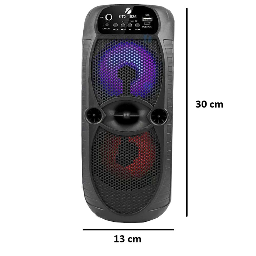 Polygold TX1526 Rgb Led Işıklı Fm Radyolu 5Wx2 Bluetooth Hoparlör