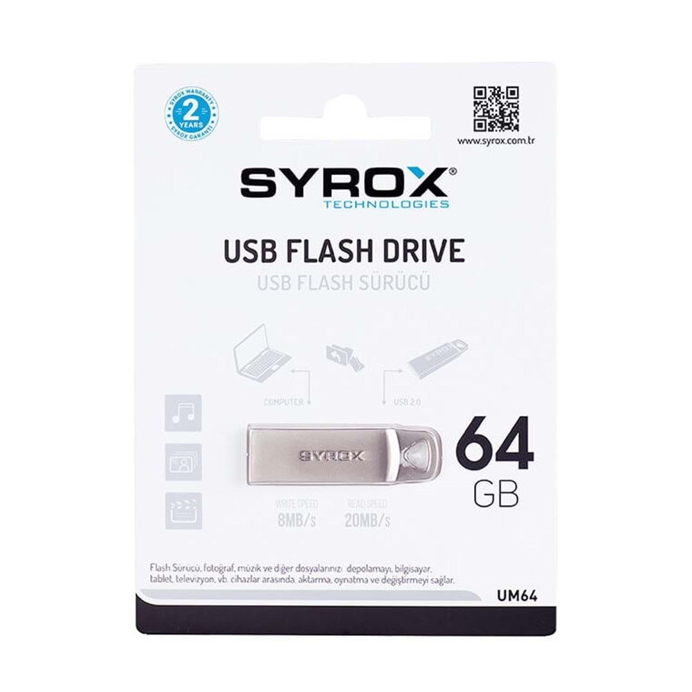 Syrox 64 Gb 2.0 Metal Usb Bellek Um64