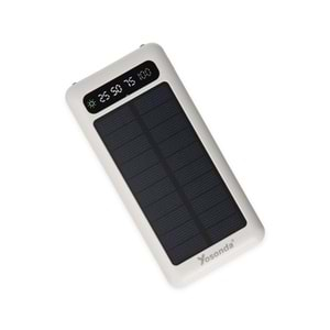 Yosonda A39 4in1 Solar Panelli Dahili Kablolu 10.000 mAh Powerbank - Beyaz