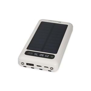 Yosonda A39 4in1 Solar Panelli Dahili Kablolu 10.000 mAh Powerbank - Beyaz