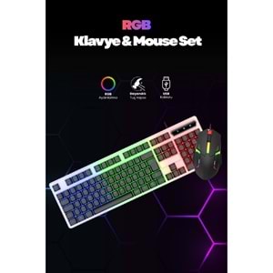 CONCORD C-67 Kablolu Gaming Işıklı Standart Q Klavye & Mouse Türkçe