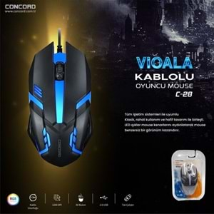 Concord C28 Optik Kablolu Mouse Siyah