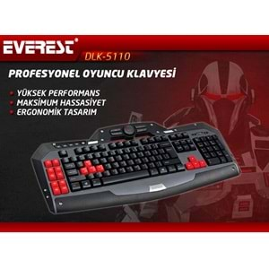 Everest Rampage Dlk-5110 Siyah Usb Makrolu Gaming Q Multimedia Klavye