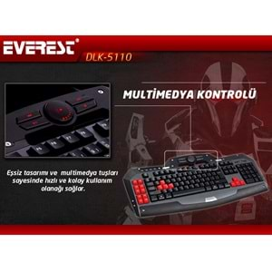 Everest Rampage Dlk-5110 Siyah Usb Makrolu Gaming Q Multimedia Klavye