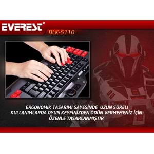 Everest Rampage Dlk-5110 Siyah Usb Makrolu Gaming Q Multimedia Klavye