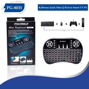 Polygold Pg-8035 Kablosuz Şarjlı Mini Q Klavye Smart Tv