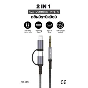 Sprange SR-03 Type-c & Lightning 2in1 Aux OTG Dönüştürücü