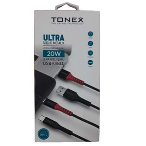 Tonex M-12 Type-c 3.4A Usb To Type-c Data Şarj Kablosu 20w