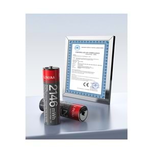 Yesido YP88 4 Adet Şarj Edilebilir Yüksek Verimli 1430 mAh 1.5V AA Saat Pil - Siyah