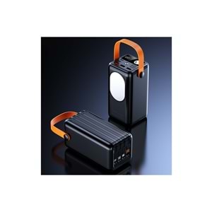 Cepini Cp-05 50.000mAh PD 22.5w Hızlı Şarj Destekli Powerbank - Dahili 4 Kablolu ve LED Aydınlatmalı - Siyah