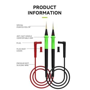 LUOWEI LW-315 1000V / 20A Profosyonel Paslanmaz Çelik İnce Uçlu Prob Kablo