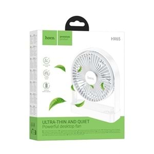Hoco. HX65 Ultra İnce Masaüstü Soğutucu Fan - Beyaz