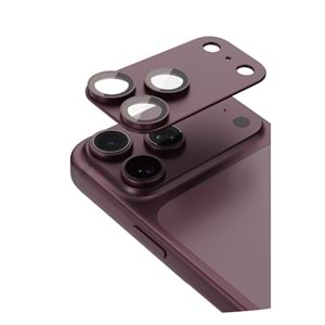 HDD Apple iPhone 18 Pro Max Pyroxene Kamera Lens Koruyucu - Bordo