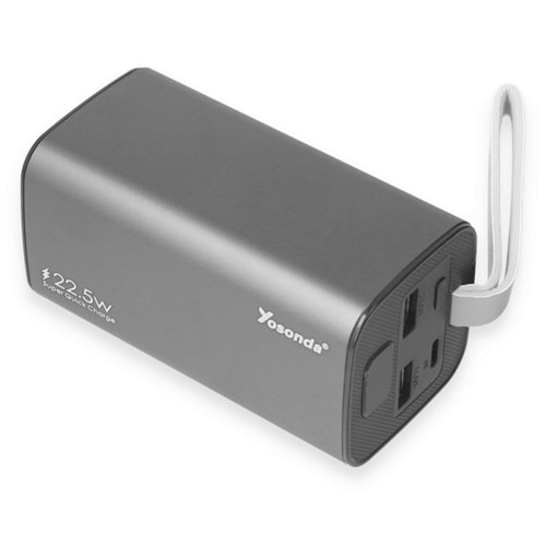 Yosonda A137 25.000 mAh PD 22.5W QC 3.0 Mini Powerbank-Gri