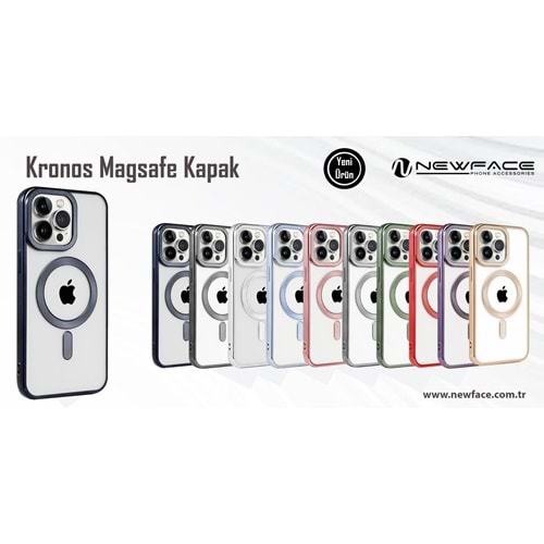 Newface iPhone 14 Pro Max Kılıf Kronos Magsafe Kapak - Yeşil
