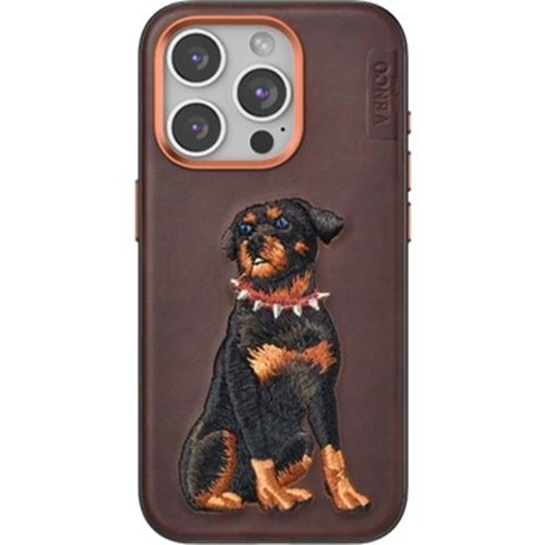 Venco iPhone 16 Pro Max Perma Desenli Kapak - Koyu Kahve