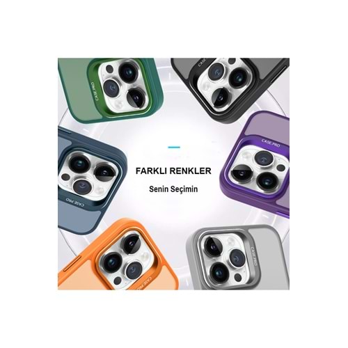 Joko iPhone 15 Pro Kılıf Roblox Lens Magsafe Standlı Kamera Camlı Kapak - Yeşil