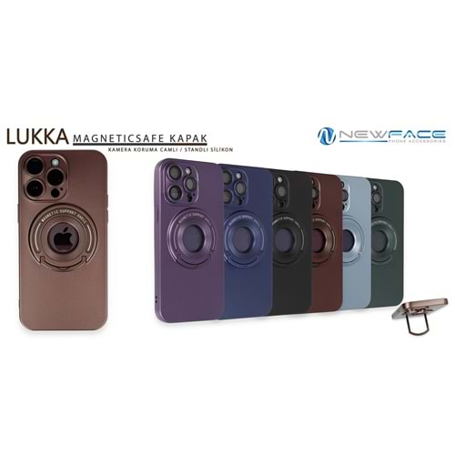 Newface iPhone 12 Pro Max Kılıf Lukka Magneticsafe Kapak - Mavi